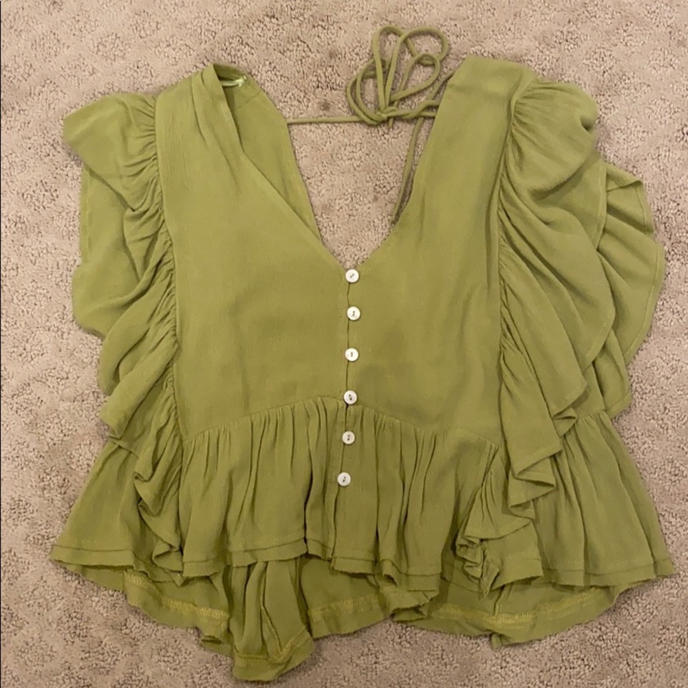 Green crop top